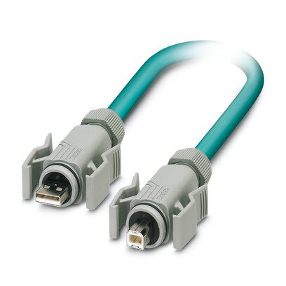 Phoenix ContactVS, 5m, Blue USB to USB, Aluminium/Polyester Foil Shielded, Terminated Polyurethane Sheath [1653883]; 280-456