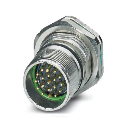 Phoenix Contact, 16240 IP67 Metal Rear Mount 19 Position Power Connector Plug, Rated At 10A, 48 V [1624020]; 280-480