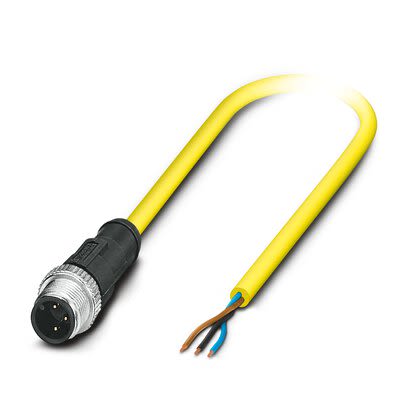 Phoenix Contact Straight Male 3 way M12 to Straight 3 way Free Ends Sensor Actuator Cable, 10m [1424914]; 280-544
