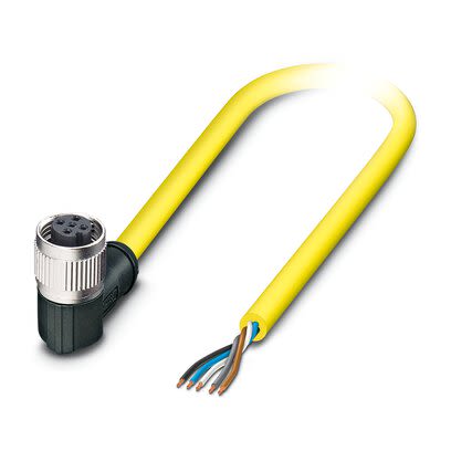 Phoenix Contact Straight 5 way Free Ends to Right Angle Female 5 way M12 Sensor Actuator Cable, 2m [1424956]; 280-547