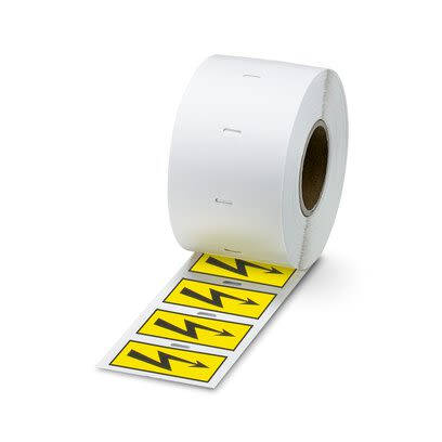 Phoenix Contact 08013 Black Yellow Print Label Roll, 51mm Width, 25mm Height [0801353]; 280-597