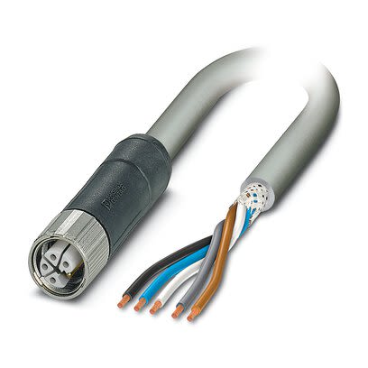Phoenix Contact 14147 Shielded 2.5 5 Core Power Cable, Grey Polyurethane PUR, 1.5m [1414773]; 280-621