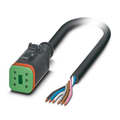 Phoenix Contact Straight 6 way Free Ends to Straight Female 6 way Deutsch Sensor Actuator Cable, 10m [1415029]; 280-651
