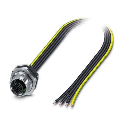 Phoenix Contact, 14115 IP65, IP67 Metal Rear Mount 4 Position Power Connector Socket, Rated At 12A, 600 V [1411598]; 280-668