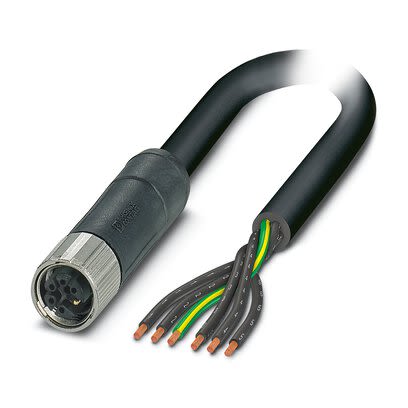 Phoenix Contact SAC Power 6 x 1.5 mm² 6 Core Power Cable, Black, Grey Polyurethane PUR, 1.5m [1414901]; 280-796