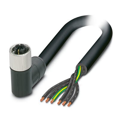 Phoenix Contact SAC Power 6 x 1.5 mm² 6 Core Power Cable, Black, Grey Polyvinyl Chloride PVC, 5m [1414920]; 280-799