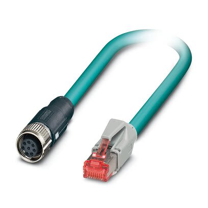 Phoenix ContactNBC, 1m Cat5, Blue RJ45 to Male M12 Female Shielded, Terminated Polyurethane Sheath [1407443]; 280-842