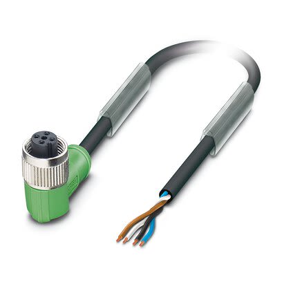 Phoenix Contact Straight 4 way Free Ends to Right Angle Female 4 way M12 Actuator/Sensor Cable, 1.5m [1415606]; 280-987