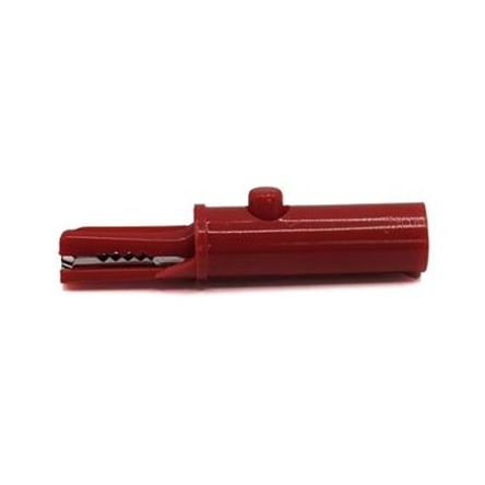 Mueller Electric Crocodile Clip 4 mm Banana Plug Connection, Nickel-Plated Steel Contact, 19A, Red [BU-27.259.1]; 281-073