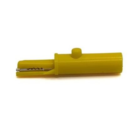 Mueller Electric Crocodile Clip 4 mm Banana Plug Connection, Nickel-Plated Steel Contact, 19A, Yellow [BU-27.259.3]; 281-075