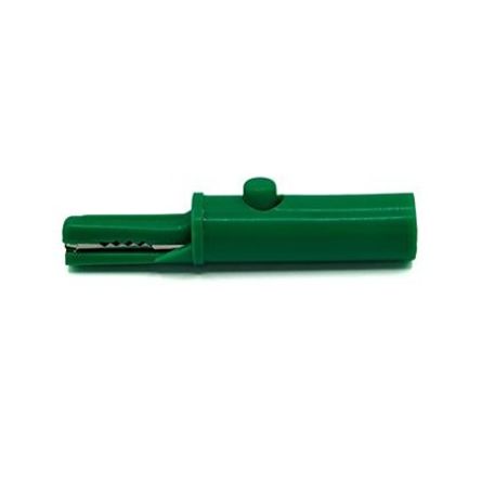 Mueller Electric Crocodile Clip 4 mm Banana Plug Connection, Nickel-Plated Steel Contact, 19A, Green [BU-27.259.4]; 281-077