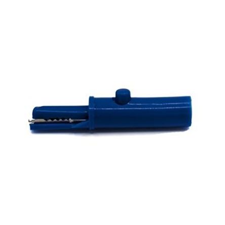 Mueller Electric Crocodile Clip 4 mm Banana Plug Connection, Nickel-Plated Steel Contact, 19A, Blue [BU-27.259.5]; 281-078