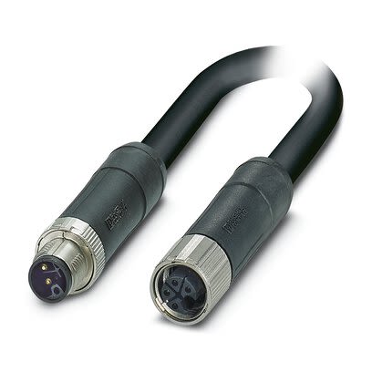 Phoenix Contact 14250 Shielded 1.5 mm² 4 Core Power Cable, Black, Grey Polyurethane PUR, 600mm [1425042]; 281-194