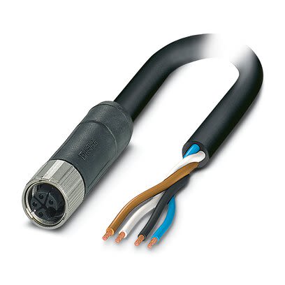 Phoenix Contact 14250 Shielded 2.5 mm² 4 Core Power Cable, Black, Grey Polyvinyl Chloride PVC, 5m [1425095]; 281-211