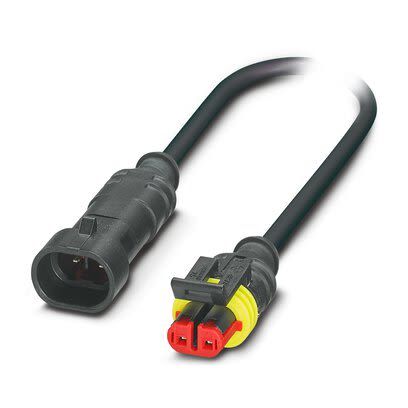 Phoenix Contact Straight Male 2 way Pluggable Connector to Straight Female 2 way 2-Pole Sensor Actuator Cable, 300mm [1410757]; 281-352