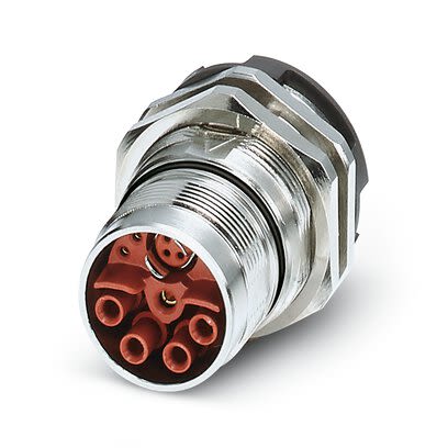 Phoenix Contact, 16243 IP67 Metal Rear Mount 4+4+4+PE / 3+N+PE Power Connector Socket, Rated At 30A, 630 V [1624344]; 281-419