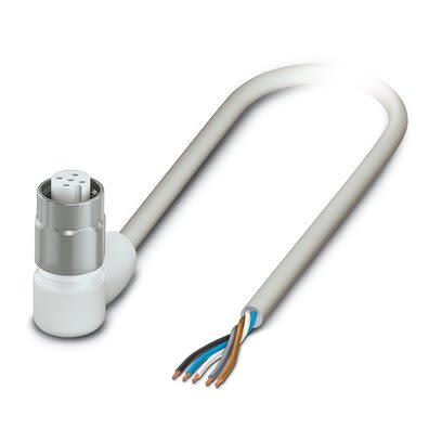 Phoenix Contact Straight 5 way Free Ends to Right Angle Female 5 way M12 Sensor Actuator Cable, 5m [1404055]; 281-490