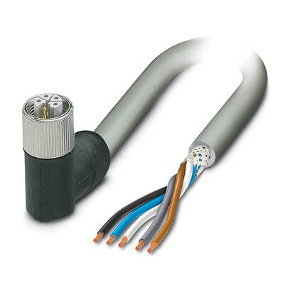 Phoenix Contact 14147 Shielded 2.5 mm² 5 Core Power Cable, Grey Polyurethane PUR, 3m [1414787]; 281-575