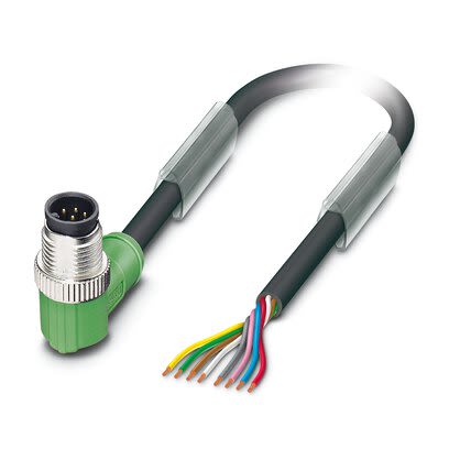 Phoenix Contact Right Angle Male 8 way M12 to Straight 8 way Free Ends Sensor Actuator Cable, 1.5m [1415720]; 281-605