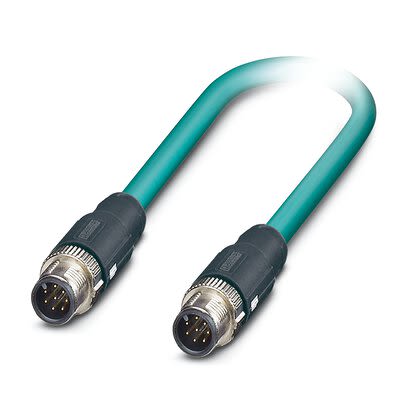 Phoenix ContactNBC, 1m Cat5, Blue M12 to Male M12, SF/UTP Shielded, Terminated Polyurethane Sheath [1407434]; 281-706