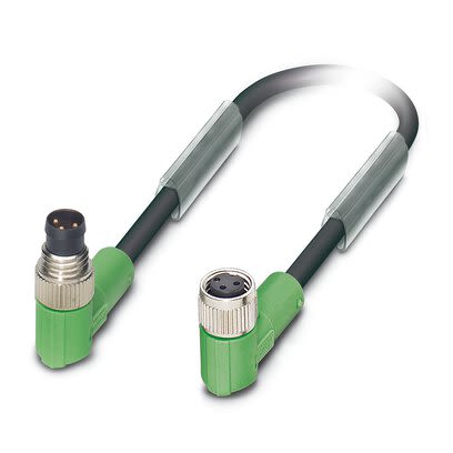 Phoenix Contact Right Angle Male 3 way M8 to Right Angle Female 3 way M8 Sensor Actuator Cable, 600mm [1415892]; 281-862