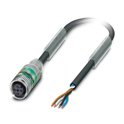 Phoenix Contact Straight 4 way Free Ends to Straight Female 4 way M12 Sensor Actuator Cable, 3m [1415597]; 281-907