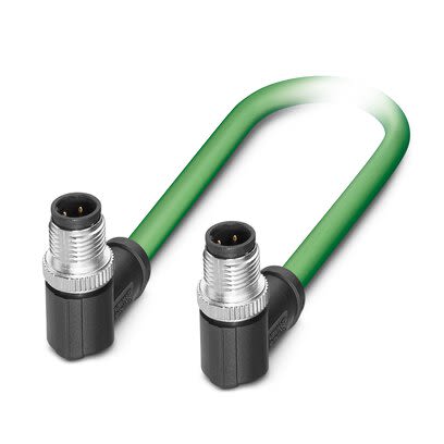 Phoenix ContactNBC, 5m Cat5, Green M12 to Male M12 Male Shielded, Terminated Polyurethane Sheath [1416749]; 282-017