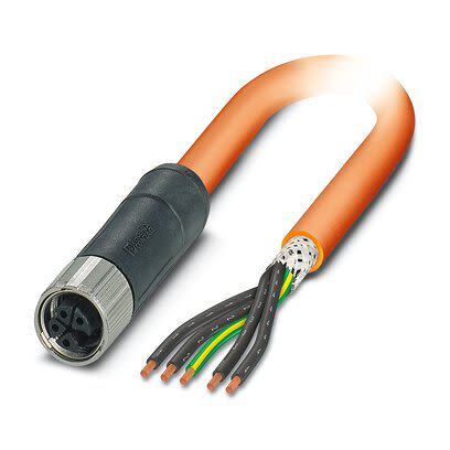 Phoenix Contact SAC Power 5 x 2.5 mm² 5 Core Power Cable, Orange Polyurethane PUR, 3m [1414789]; 282-033