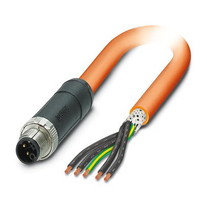 Phoenix Contact SAC Power 5 x 2.5 mm² 5 Core Power Cable, Orange Polyurethane PUR, 3m [1414871]; 282-043