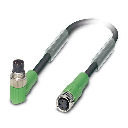 Phoenix Contact Right Angle Male 3 way M8 to Straight Female 3 way M8 Actuator/Sensor Cable, 3m [1415884]; 282-204