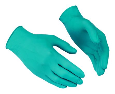 GUIDE GLOVES GUIDE 7014 Green Nitrile Chemical Resistant Work Gloves, Size 8 [GUIDE 7014 T8]; 282-654