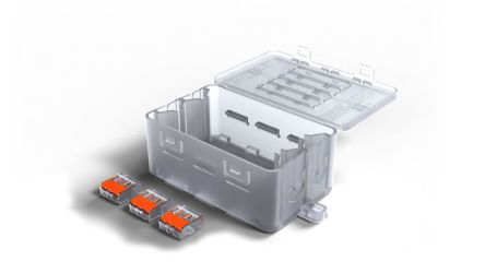 WISKA KonnektIT Series Transparent Polypropylene Junction Box, IP20, 100 x 51.5 x 34mm [KonnektIT 204/221-413x3]; 282-859