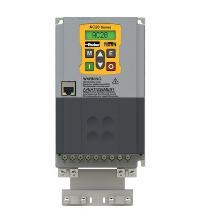Parker Variable Speed Drive, 2.2 kW, 3 Phase, 220 → 240 V ac, 10 A, AC20 Series [20G-32-0100-BF]; 285-491