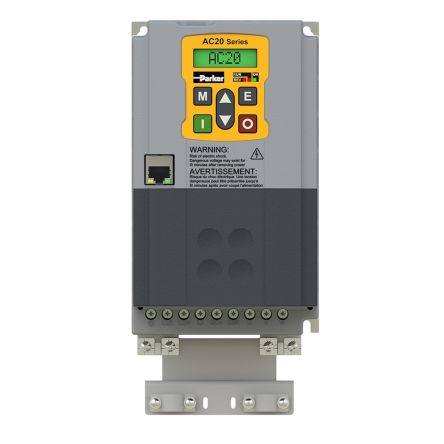 Parker Variable Speed Drive, 4 kW, 3 Phase, 380 → 480 V ac, 9 A, AC20 Series [20G-42-0090-BF]; 285-815