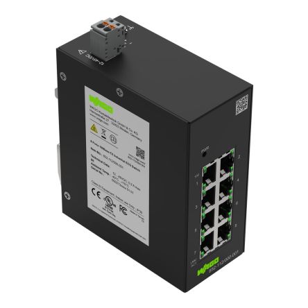 WAGO 852, Unmanaged 8 Port Network Switch, RJ-45 [852-112/000-001]; 286-393