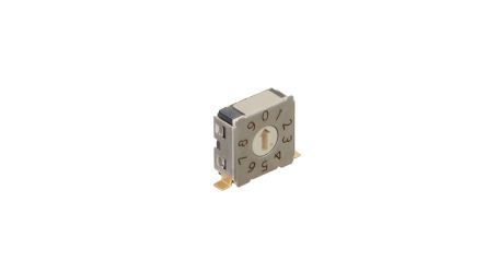 NKK Switches FD02, 10 Position, Decimal Rotary Switch, 0.4VA [FD02-FR10H-ST]; 286-573