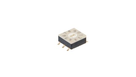 NKK Switches FD02, 10 Position, Decimal Rotary Switch, 0.4VA [FD02-FR10P-ST]; 286-574