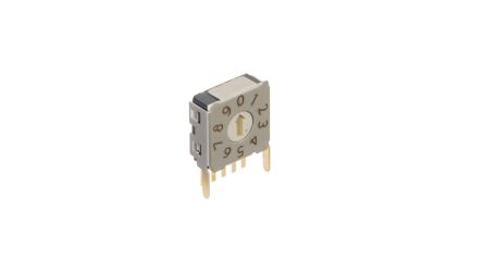NKK Switches FD01, 10 Position, Decimal Rotary Switch, 0.4VA [FD01-FR10H-ST]; 286-628