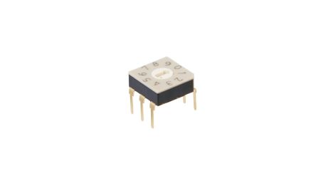 NKK Switches FD01, 10 Position, Decimal Rotary Switch, 0.4VA [FD01-FR10P-ST]; 286-629