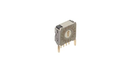 NKK Switches FD01, 16 Position, Hexadecimal Rotary Switch, 0.4VA [FD01-FR16H-ST]; 286-630