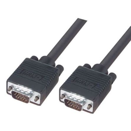 L-Com Male 15 Pin D-sub to Male 15 Pin D-sub SVGA Cable, 5ft Black [CGSVGAMM-5]; 286-900