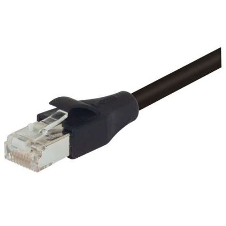 L-ComTRD, 10ft Cat5e, Black RJ45 to Male RJ45 Male, Aluminium/Polyester Foil Shielded, Terminated PVC Sheath [TRD855SCRBLK-10]; 286-962