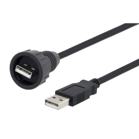 L-Com USB 2.0, Male USB to Male USB A, 500mm [U2A00009-05M]; 286-997