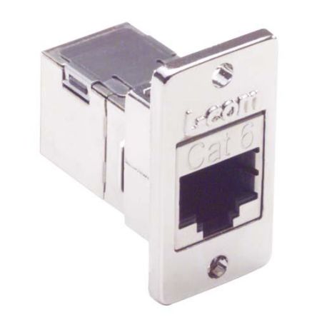 L-Com ECF Series Single-Port RJ45 Ethernet Coupler, Cat6, Shielded [ECF504-SC6]; 287-050