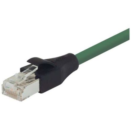 L-ComTRD, 25ft Cat5e, Green RJ45 to Male RJ45 Male, Aluminium/Polyester Foil Shielded, Terminated PVC Sheath [TRD855SCRGR-25]; 287-100
