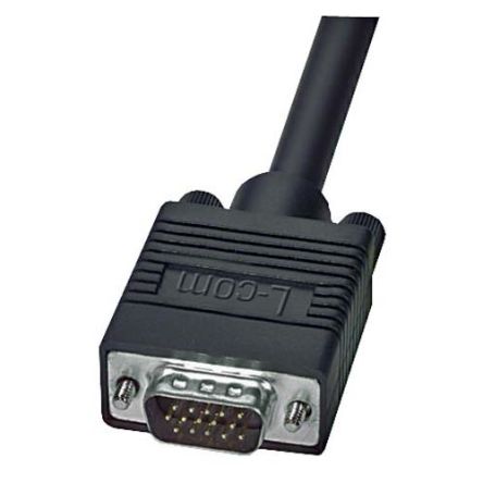L-Com Male 15 Pin D-sub to Male 15 Pin D-sub SVGA Cable, 10ft Black [CTL3VGAMM-10B]; 287-120