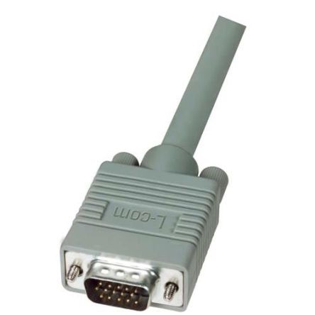 L-Com Male 15 Pin D-sub to Male 15 Pin D-sub SVGA Cable, 5ft Grey [CTL3VGAMM-5]; 287-122