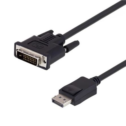 L-Com, Male DVI to Male DisplayPort  Cable, 10ftBlack sheathAluminium Foil, Braid shielding [CTLDVI-DLSP-MM-10]; 287-123