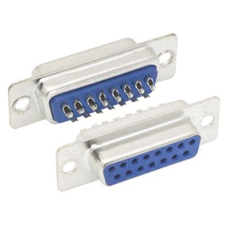 L-Com SD15 15 Way Screw D-sub Connector Socket, 2.77mm Pitch, with Jack Screw [SD15S]; 287-126