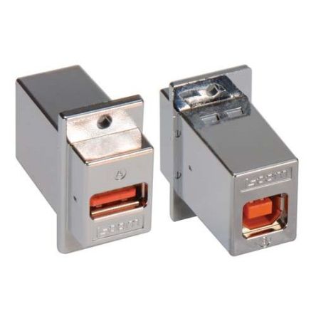 L-Com Straight, Panel Mount, Plug- Single Port Type Type A, Type B USB Connector [ECF504-UABS-HR]; 287-259